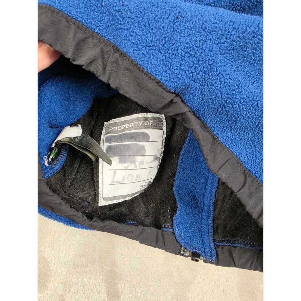 The North Face Denali Jacket Boys XS Blue Black Fleece Polartec Full Zip